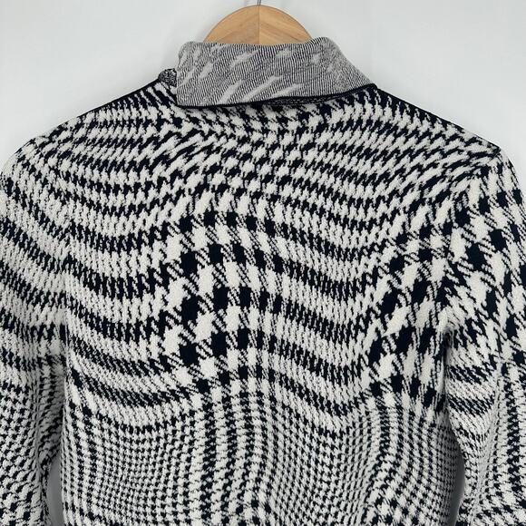 Burberry Warped Houndstooth Jacquard Sweater Check Turtleneck Wool Blend Knit - Picture 11 of 16